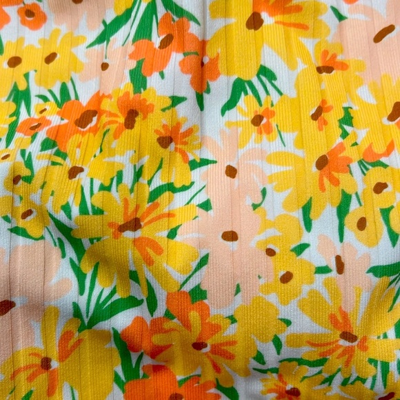 art class Kids Swim One Piece - Yellow and Blue Floral - Picture 3 of 3